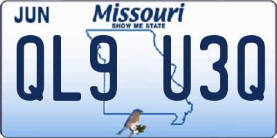 MO license plate QL9U3Q