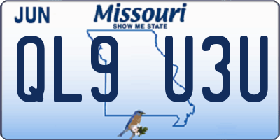 MO license plate QL9U3U