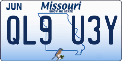 MO license plate QL9U3Y