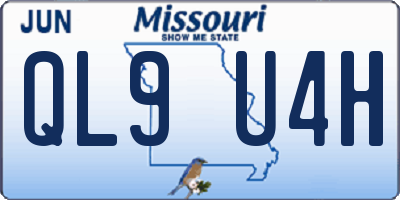 MO license plate QL9U4H