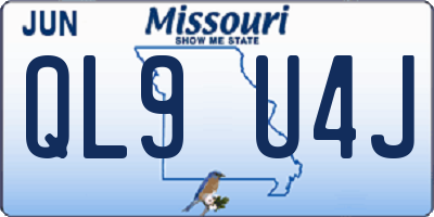MO license plate QL9U4J