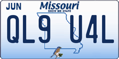 MO license plate QL9U4L