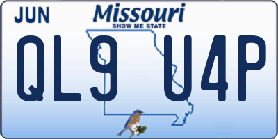 MO license plate QL9U4P