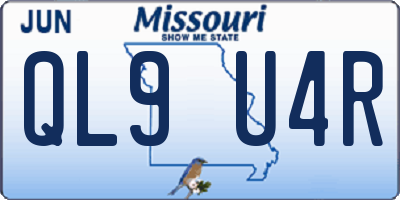 MO license plate QL9U4R