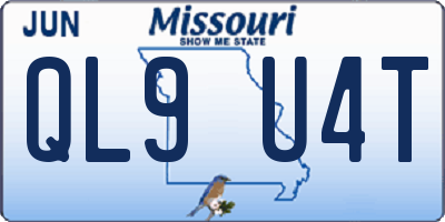 MO license plate QL9U4T