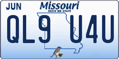 MO license plate QL9U4U