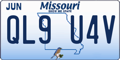 MO license plate QL9U4V