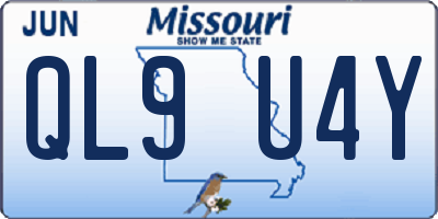 MO license plate QL9U4Y