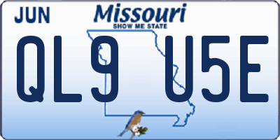 MO license plate QL9U5E