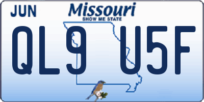 MO license plate QL9U5F