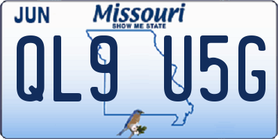 MO license plate QL9U5G