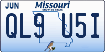 MO license plate QL9U5I