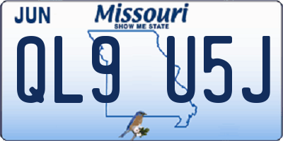 MO license plate QL9U5J
