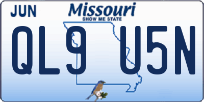 MO license plate QL9U5N