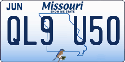 MO license plate QL9U5O