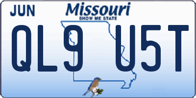 MO license plate QL9U5T