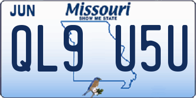 MO license plate QL9U5U