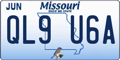 MO license plate QL9U6A