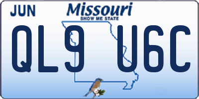 MO license plate QL9U6C