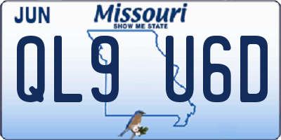 MO license plate QL9U6D