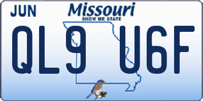 MO license plate QL9U6F