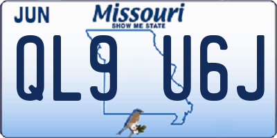 MO license plate QL9U6J