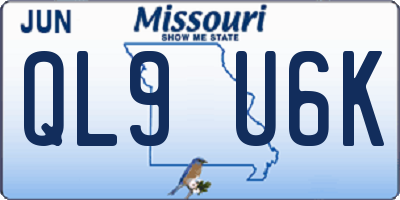 MO license plate QL9U6K