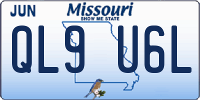 MO license plate QL9U6L