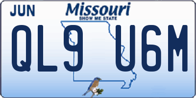 MO license plate QL9U6M