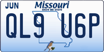 MO license plate QL9U6P