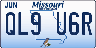 MO license plate QL9U6R