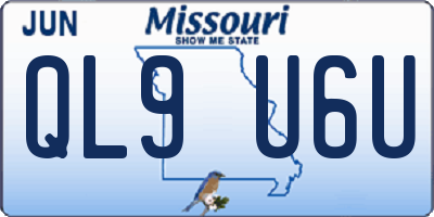 MO license plate QL9U6U