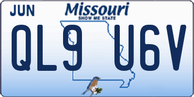 MO license plate QL9U6V
