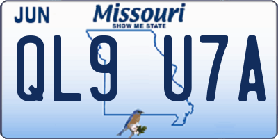 MO license plate QL9U7A