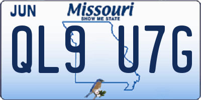 MO license plate QL9U7G