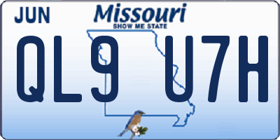 MO license plate QL9U7H