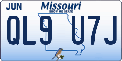 MO license plate QL9U7J