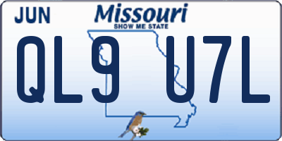 MO license plate QL9U7L