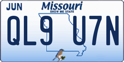 MO license plate QL9U7N
