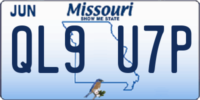MO license plate QL9U7P