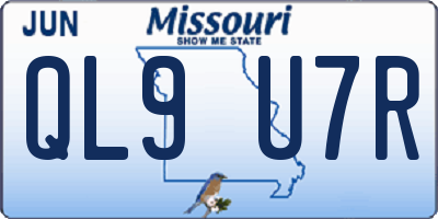 MO license plate QL9U7R