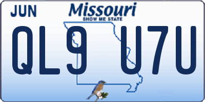 MO license plate QL9U7U