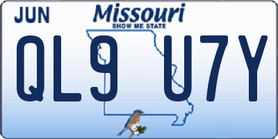 MO license plate QL9U7Y