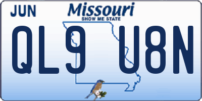 MO license plate QL9U8N