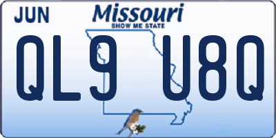MO license plate QL9U8Q