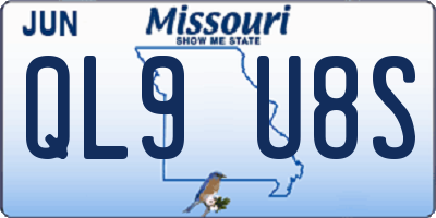 MO license plate QL9U8S