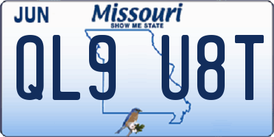 MO license plate QL9U8T