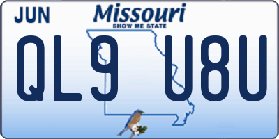 MO license plate QL9U8U