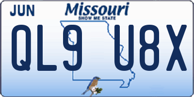 MO license plate QL9U8X