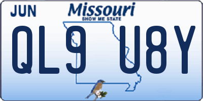 MO license plate QL9U8Y